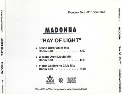 Madonna : Ray Of Light (CD, Single, Promo)