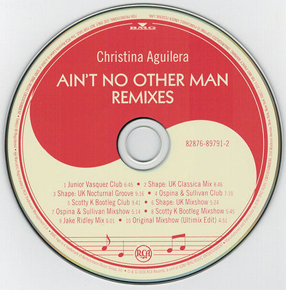 Christina Aguilera : Ain't No Other Man (Remixes) (CD, Promo)