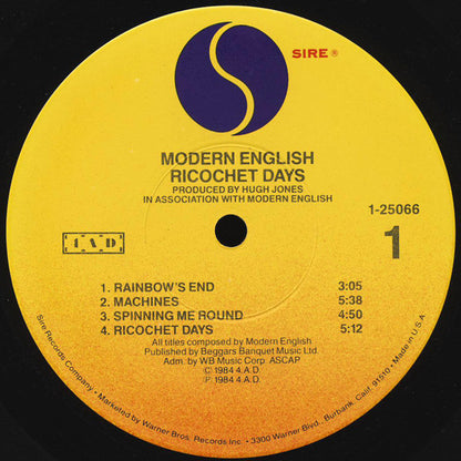 Modern English : Ricochet Days (LP, Album, All)