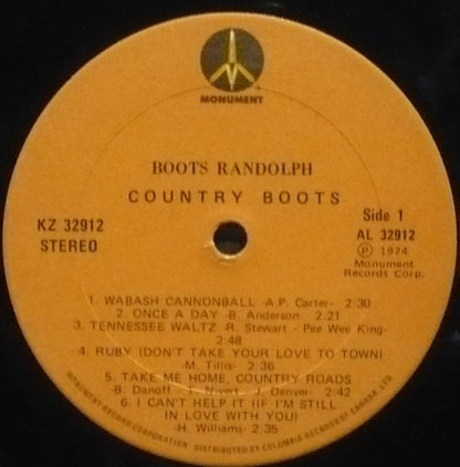 Boots Randolph : Country Boots (LP, Album)