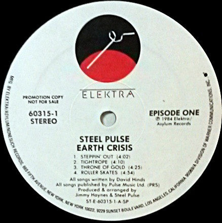 Steel Pulse : Earth Crisis (LP, Album, Promo)