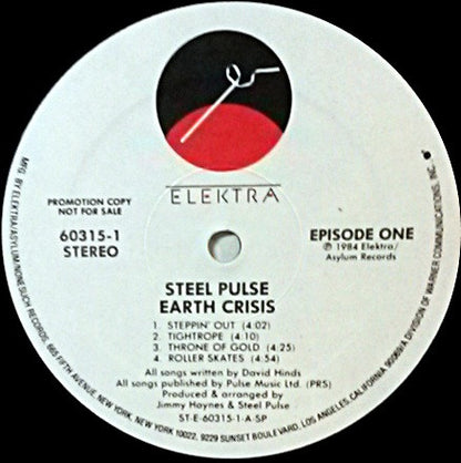 Steel Pulse : Earth Crisis (LP, Album, Promo)