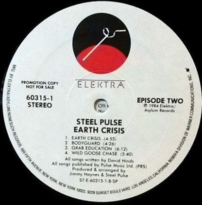 Steel Pulse : Earth Crisis (LP, Album, Promo)