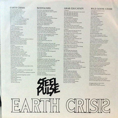 Steel Pulse : Earth Crisis (LP, Album, Promo)