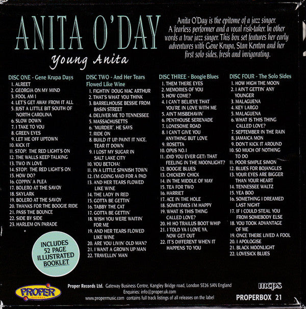 Anita O'Day : Young Anita (Box, Comp + 4xCD, RM)