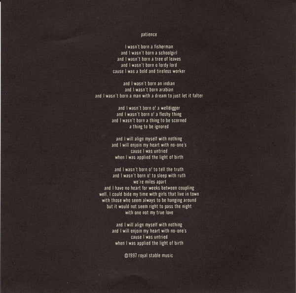 Will Oldham : Patience (7")