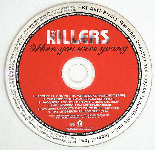 The Killers : When You Were Young (CD, Maxi, Promo)