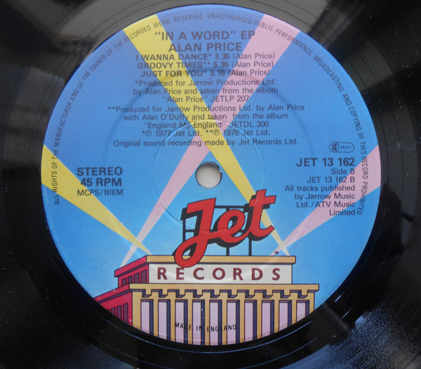 Alan Price : In a Word Six Love Songs by Alan Price (12", EP)