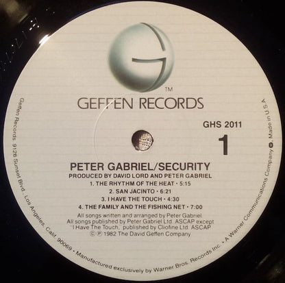 Peter Gabriel : Security (LP, Album, All)