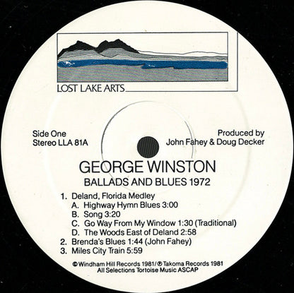 George Winston : Ballads And Blues 1972 (LP, Album, RE)