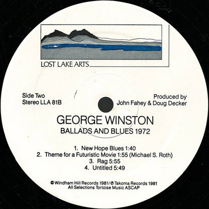 George Winston : Ballads And Blues 1972 (LP, Album, RE)