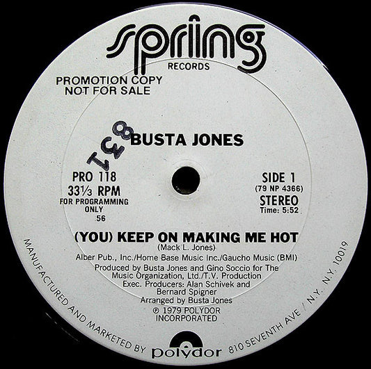 Busta Jones : (You) Keep On Making Me Hot (12", Promo)