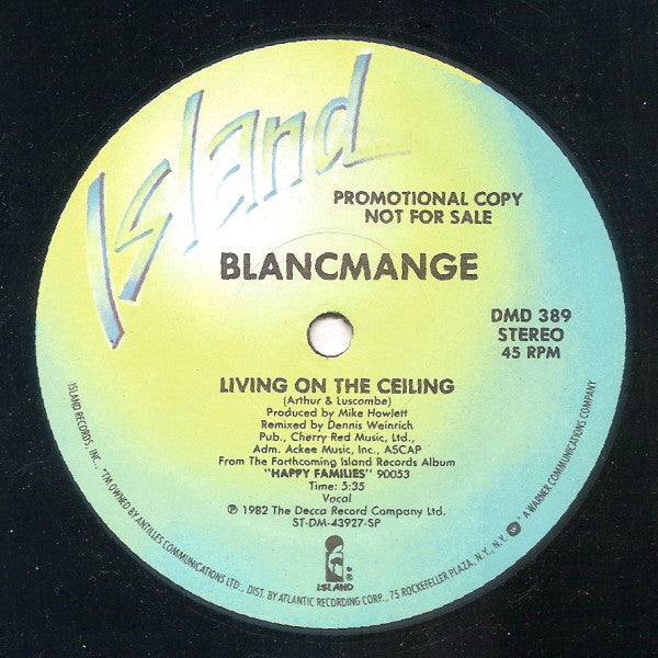 Blancmange : Living On The Ceiling / Feel Me (12", Single, Promo)
