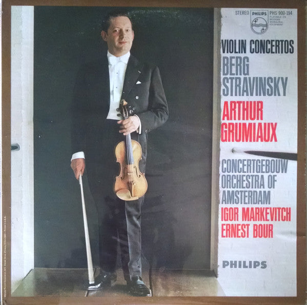 Arthur Grumiaux / Alban Berg / Igor Stravinsky : Violin Concertos (LP, Album)