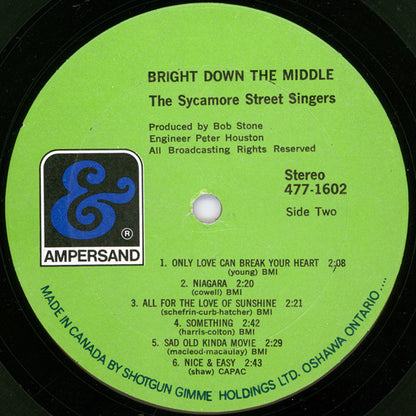 The Sycamore Street Singers : Bright Down The Middle (LP, Album)