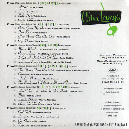 Various : Welcome To The Ultra Lounge (CD, Promo, Smplr)