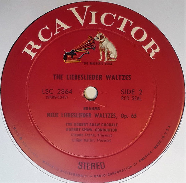 The Robert Shaw Chorale : Brahms/The Liebeslieder Waltzes Op. 52 And Op. 65 (LP, Album, Ind)
