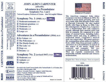 John Alden Carpenter -- National Symphony Orchestra Of Ukraine / John McLaughlin Williams : Adventures In A Perambulator / Symphonies Nos. 1 And 2 (CD, Album)