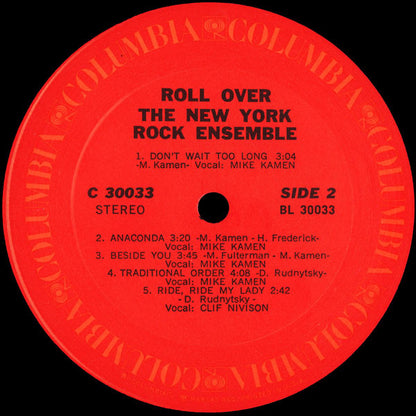 The New York Rock Ensemble : Roll Over (LP, Album, Pit)