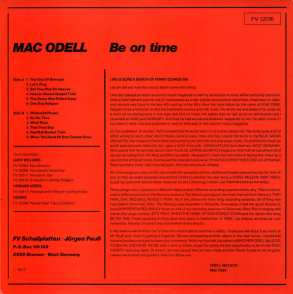 Mac Odell : Be On Time (LP, Album)
