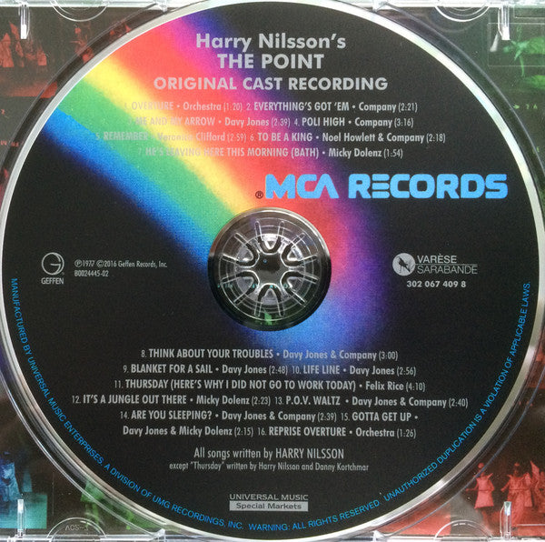Micky Dolenz And Davy Jones : Harry Nilsson's The Point (CD, Album, RE)