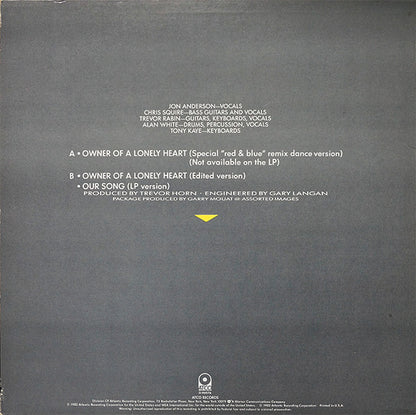 Yes : Owner Of A Lonely Heart (12", SP)