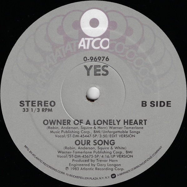 Yes : Owner Of A Lonely Heart (12", SP)