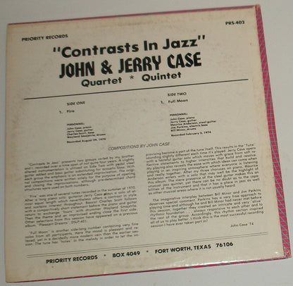 John & Jerry Case : Contrasts In Jazz (LP, Album)