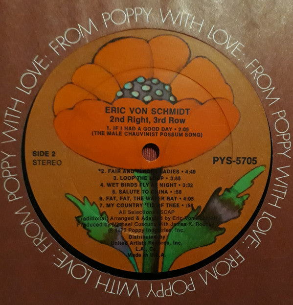 Eric Von Schmidt : 2nd Right 3rd Row (LP, Album, Ter)