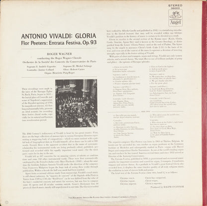 The Roger Wagner Chorale, Antonio Vivaldi, Flor Peeters : Gloria / Entrata Festiva (LP, Album)