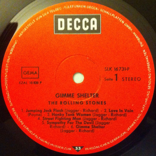 The Rolling Stones : Gimme Shelter (LP, Comp, RE, Lam)
