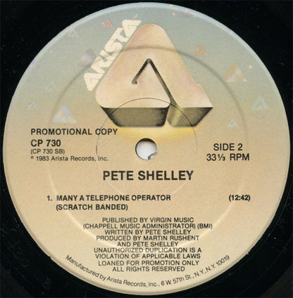 Pete Shelley : Telephone Operator (12", Promo, HRM)