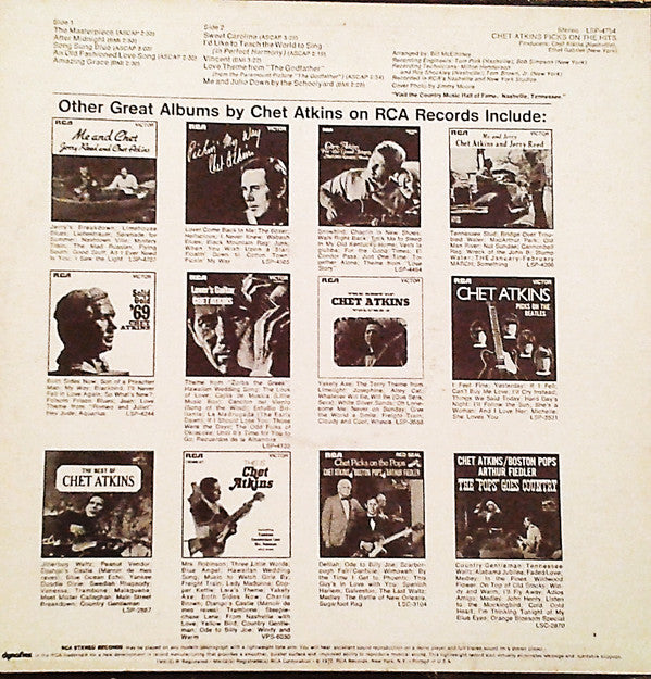 Chet Atkins : Picks On The Hits (LP, Album)