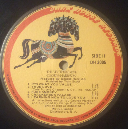George Harrison : Thirty Three & 1/ૐ (LP, Album, Win)