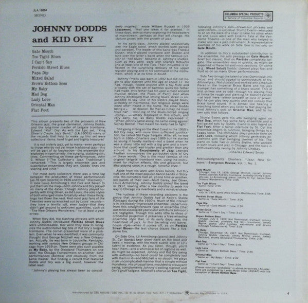 Johnny Dodds & Kid Ory : Johnny Dodds And Kid Ory (LP, Comp, RE)
