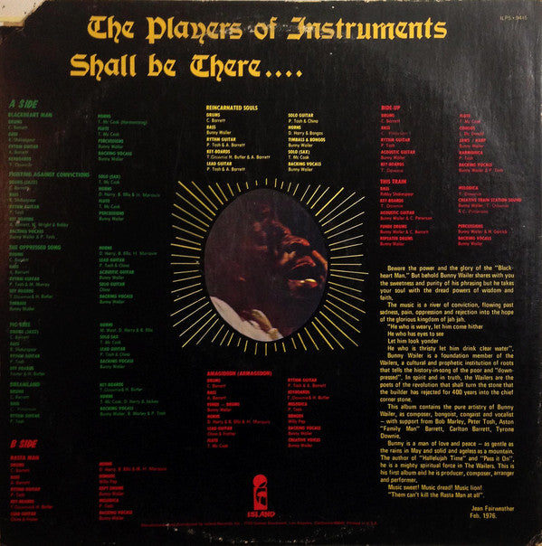 Bunny Wailer : Blackheart Man (LP, Album, Gat)