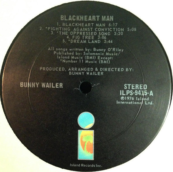 Bunny Wailer : Blackheart Man (LP, Album, Gat)