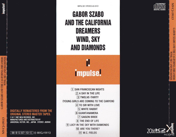 Gabor Szabo And The California Dreamers : Wind, Sky And Diamonds (CD, Album, RE, RM, 20 )