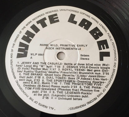 Various : Rare Wild Primitive Early Rock Instrumentals (LP, Comp)