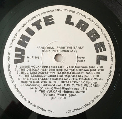 Various : Rare Wild Primitive Early Rock Instrumentals (LP, Comp)