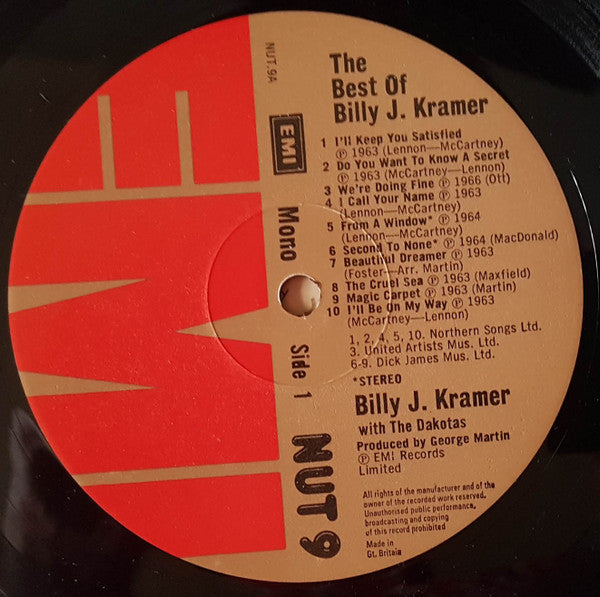Billy J Kramer With The Dakotas* : The Best Of Billy J Kramer With The Dakotas (LP, Comp)