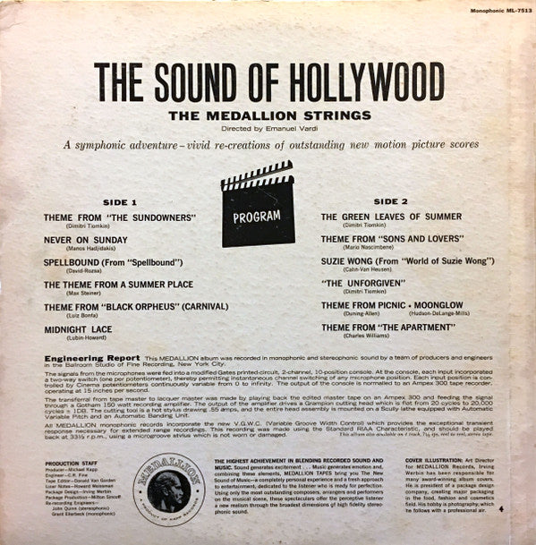 The Medallion Strings : The Sound Of Hollywood (LP, Album, Gat)