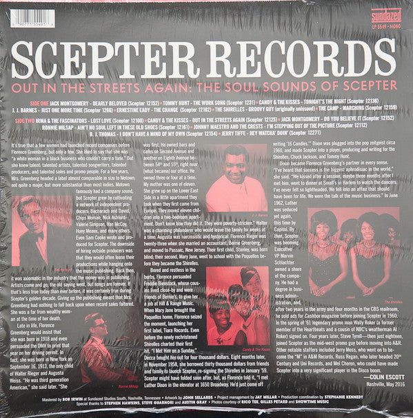 Various : Out In The Streets Again: The Soul Sounds Of Scepter (LP, Comp, Mono, Ltd, Tra)