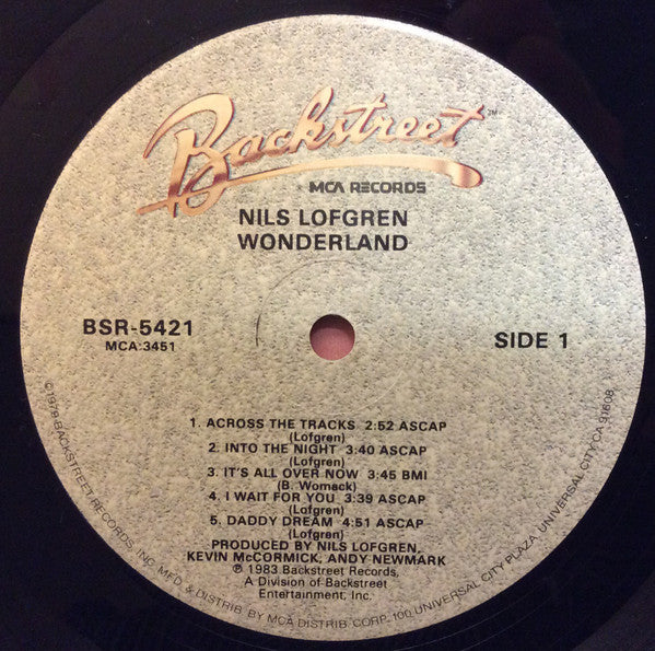 Nils Lofgren : Wonderland (LP, Album)