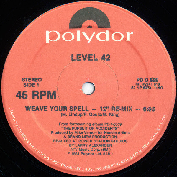 Level 42 : Weave Your Spell (12", Single, 53 )