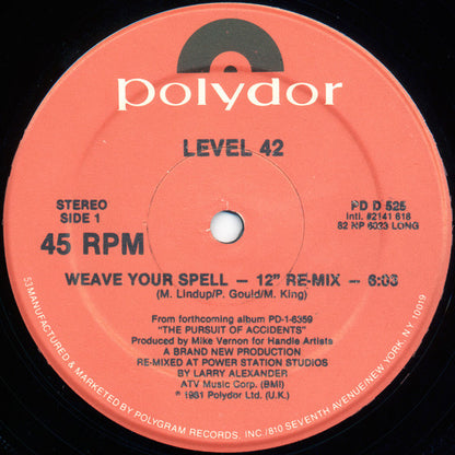 Level 42 : Weave Your Spell (12", Single, 53 )