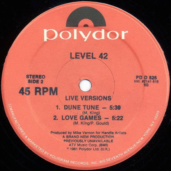 Level 42 : Weave Your Spell (12", Single, 53 )