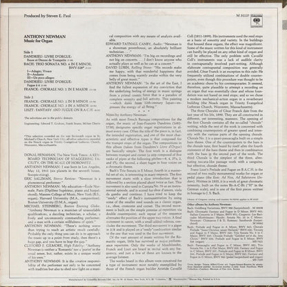 Anthony Newman, Johann Sebastian Bach, César Franck, Franz Liszt, Jean-François Dandrieu : Music For Organ (LP)