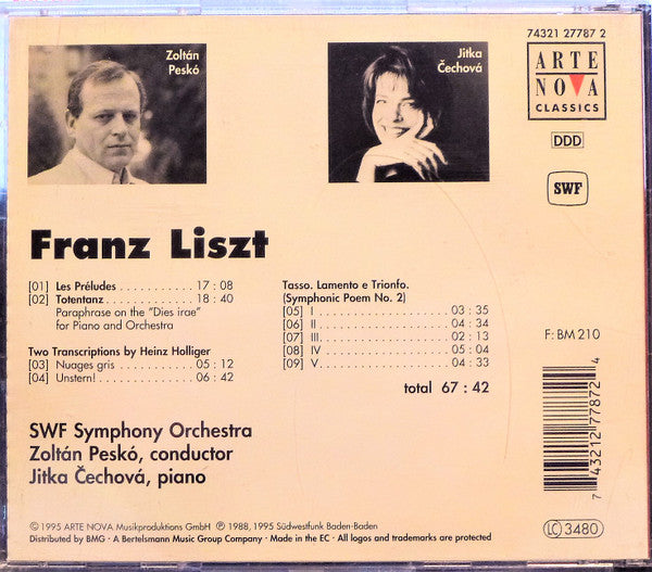 Franz Liszt - Sinfonieorchester Des Südwestfunks, Zoltán Peskó • Jitka Čechová (2) : Les Preludes • Totentanz • Two Transcriptions By Heinz Holliger • "Tasso. Lamento E Trionfo." (CD, Album)