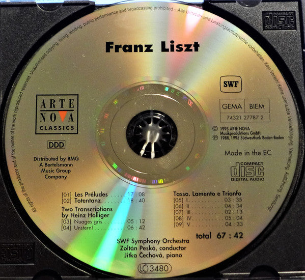 Franz Liszt - Sinfonieorchester Des Südwestfunks, Zoltán Peskó • Jitka Čechová (2) : Les Preludes • Totentanz • Two Transcriptions By Heinz Holliger • "Tasso. Lamento E Trionfo." (CD, Album)